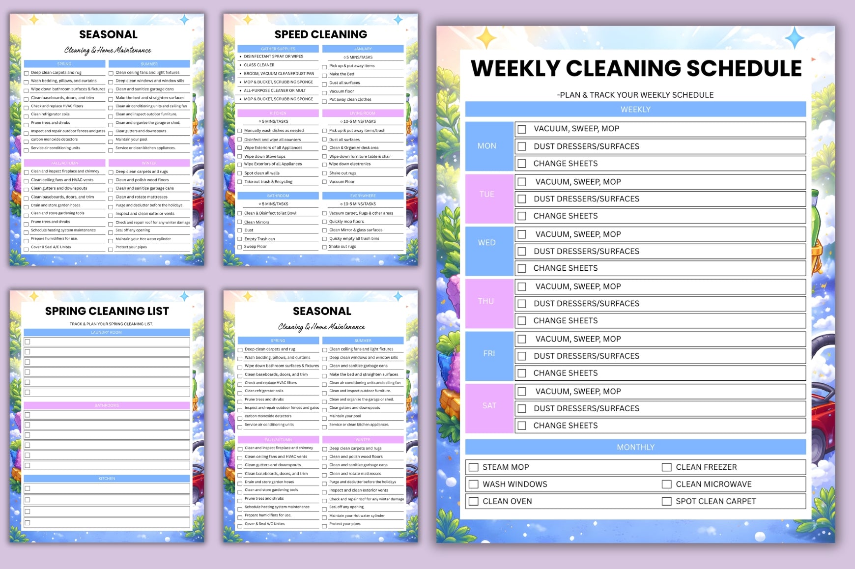 ADHD Planner Bundle with organization worksheets and printable planners