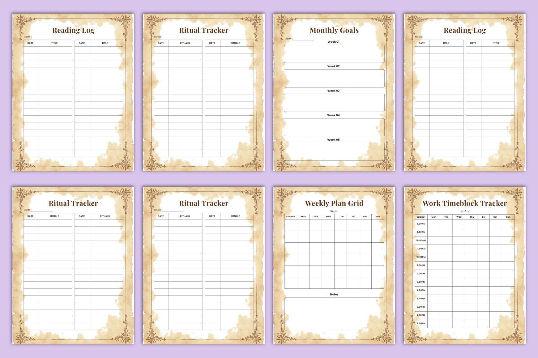 Dark Academia Study Planner