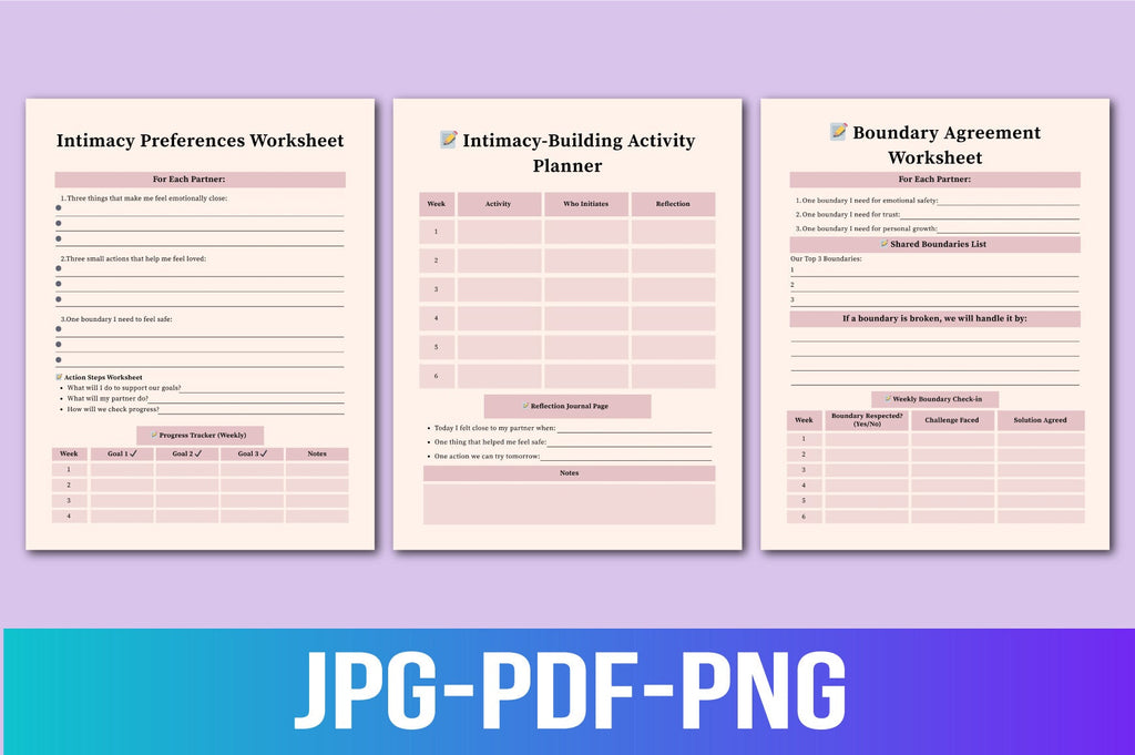 Affair Recovery Worksheets Planner