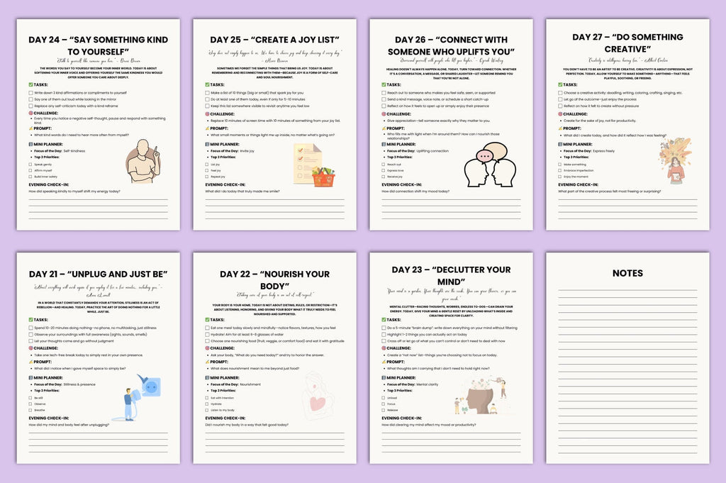 Day Self-Care Challenge Planner