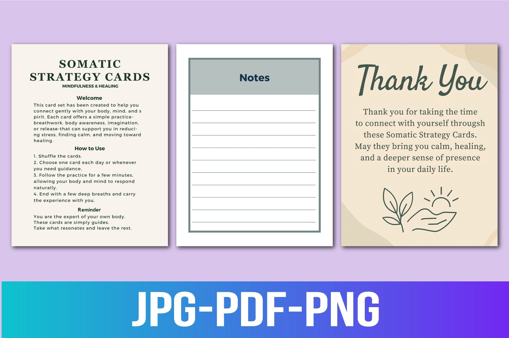 Somatic Strategy Cards for Mindful Practices