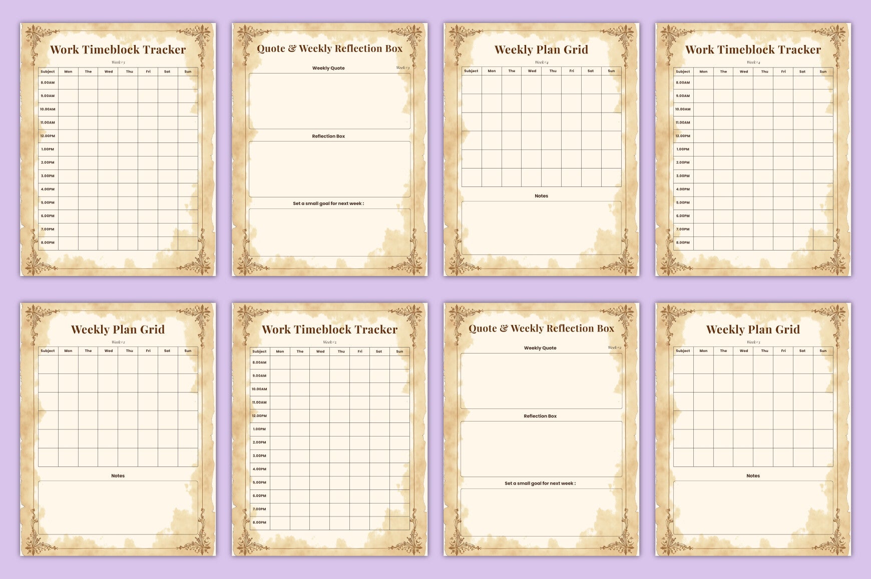 Dark Academia Study Planner