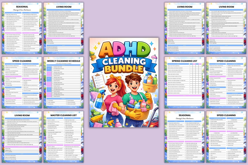 ADHD Planner Bundle including printable planning and productivity pages