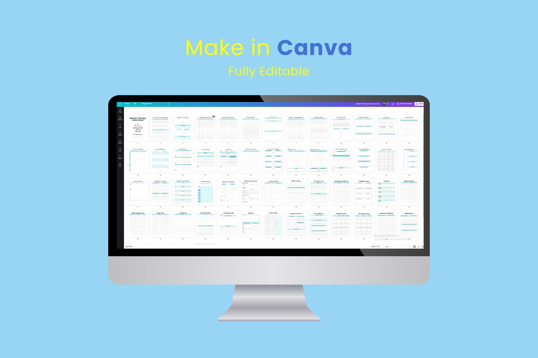 Bipolar Therapy Anxiety Planner