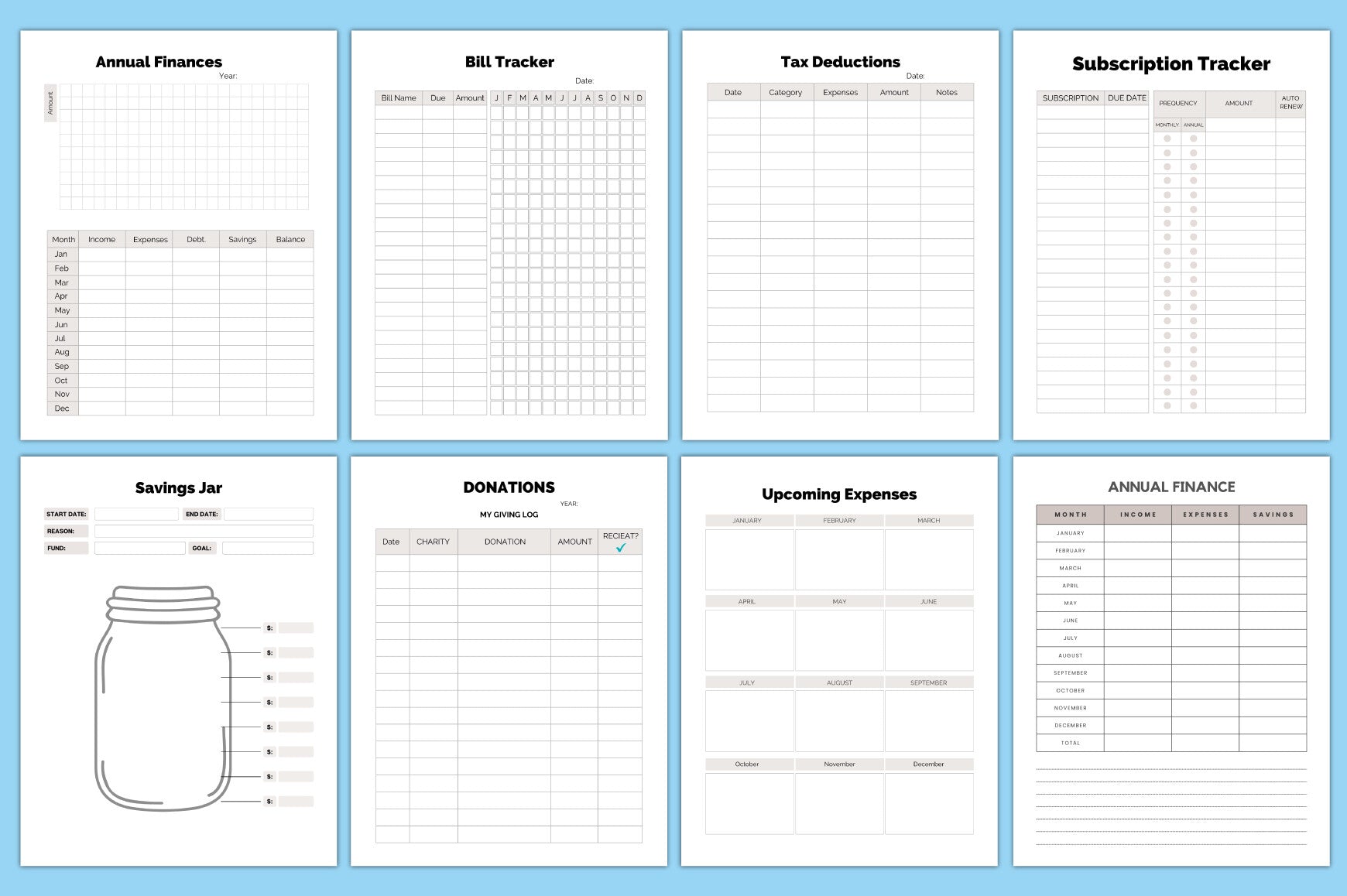 Editable Five-Year Budget Planner