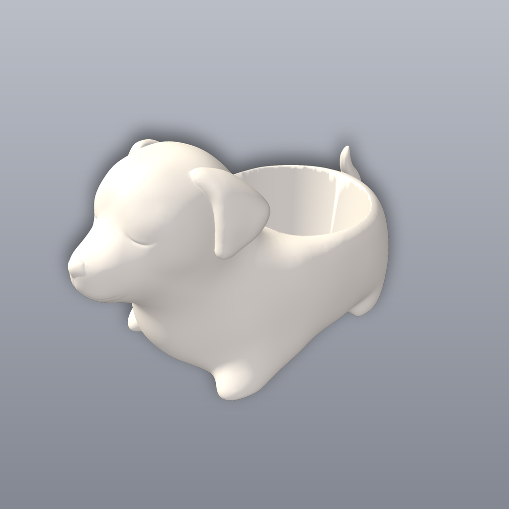 Dog Planter No Holes 3D Print STL File