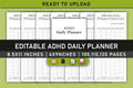 ADHD Daily Planner Bundle cover with printable planner pages