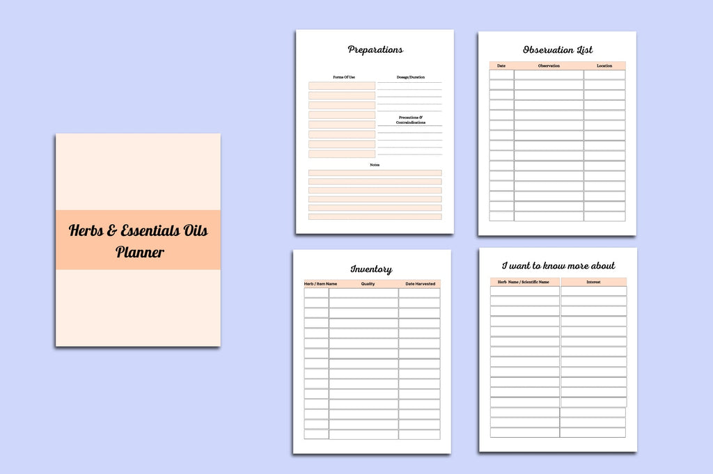 Herbs Essential Oils Planner