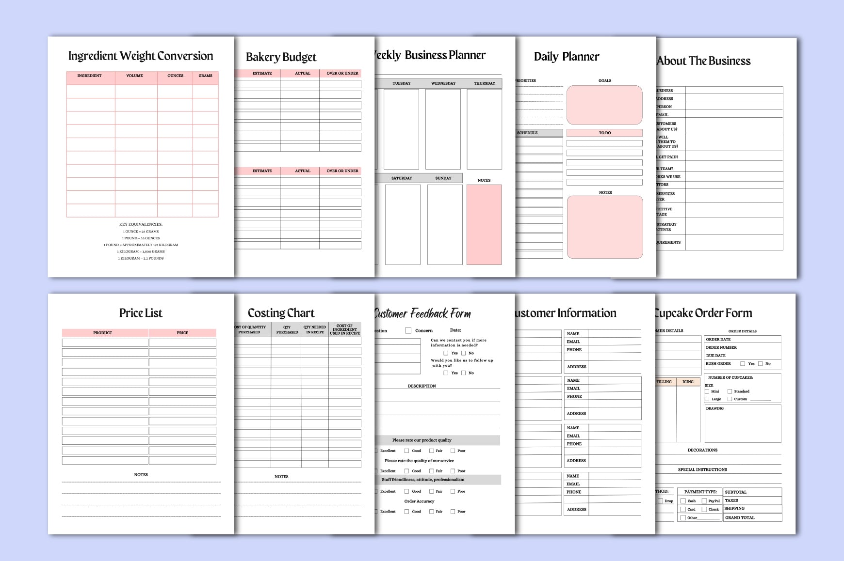 Bakery Business Planner
