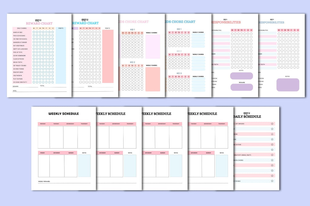 New Kids Chore Chart Planner