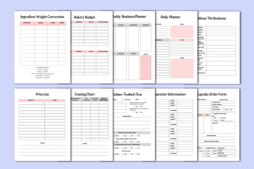 Bakery Business Planner Guide