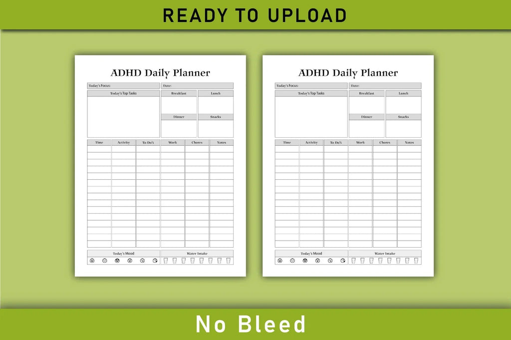 ADHD Daily Planner Bundle printable productivity planner pages