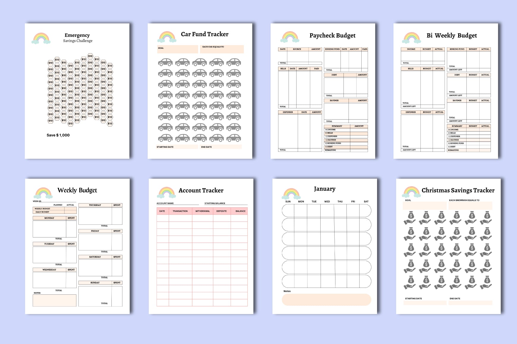 Rainbow Budget Planner