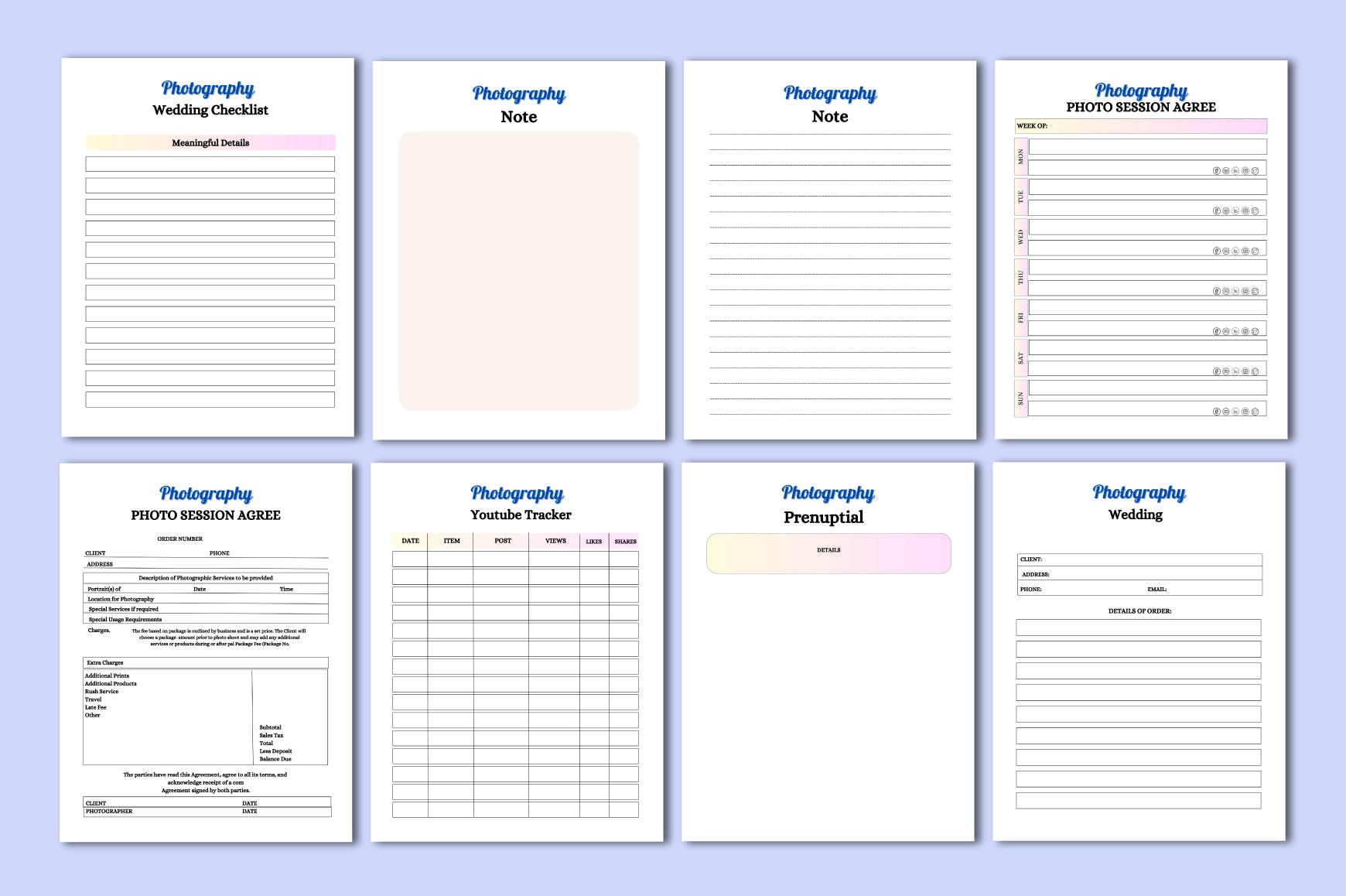 Photography Planner