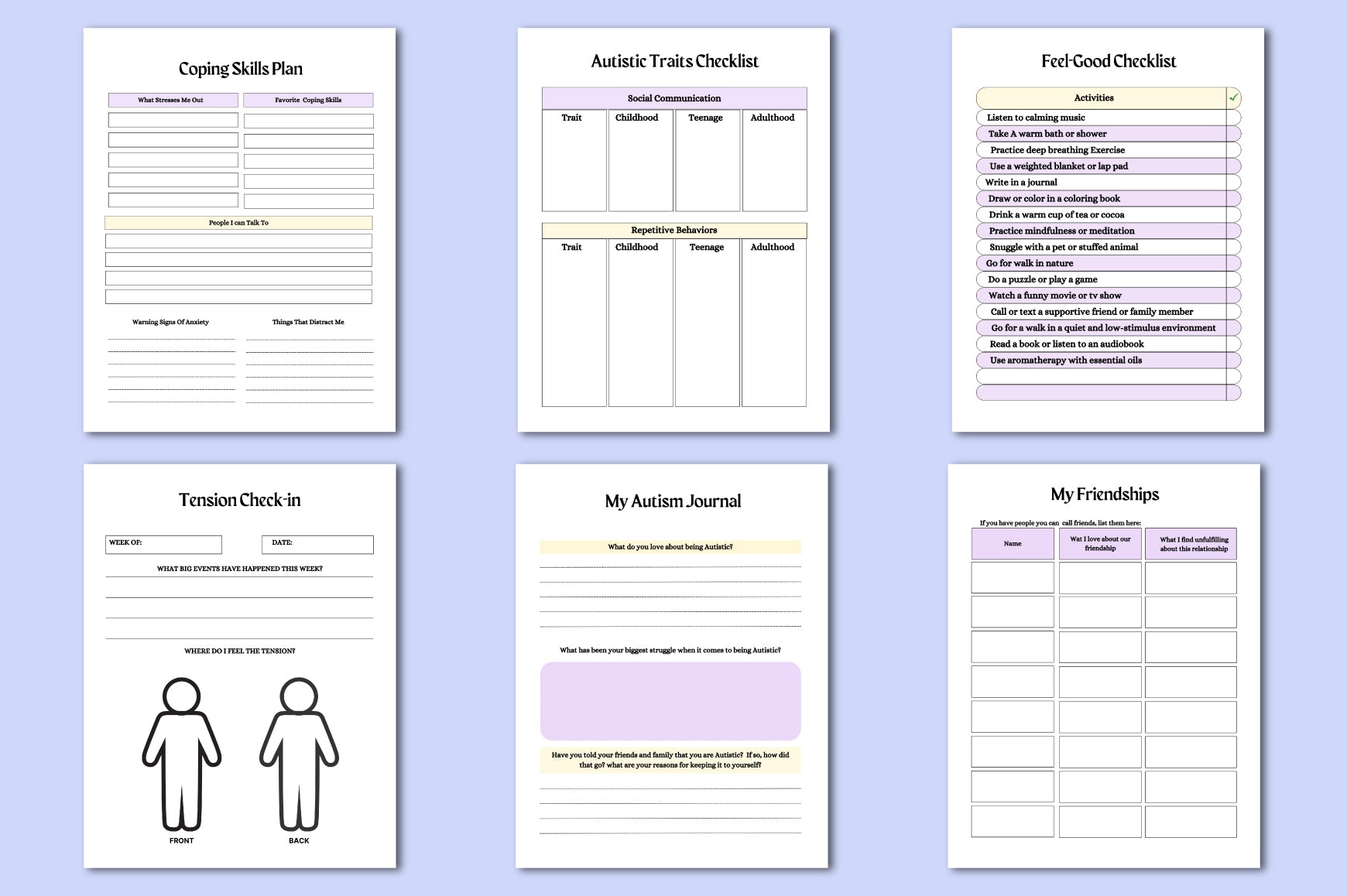 Autism Planner for Effective Organization Digital Planner Mockup
