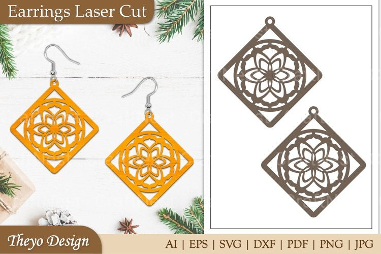 Earrings Lasercut Mandala SVG Bundle