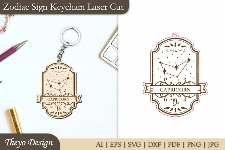 Zodiac Sign Keychain SVG Bundle