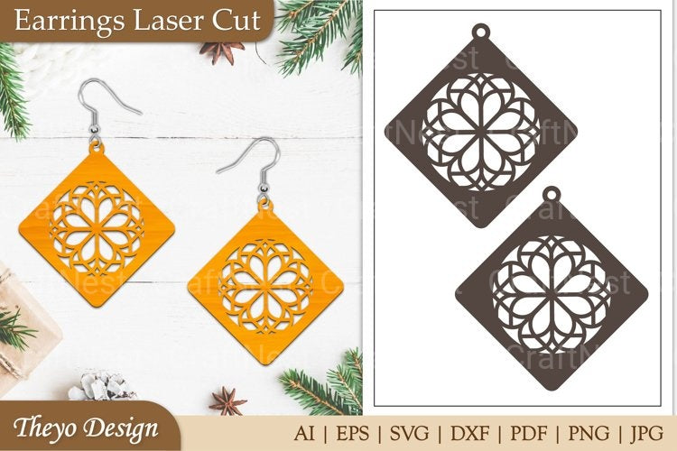 Earrings Lasercut Mandala SVG Bundle