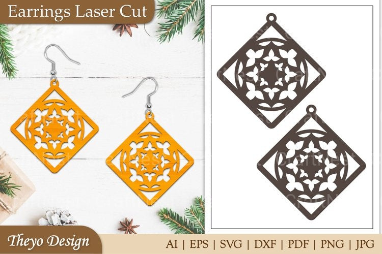 Lasercut Mandala Earrings SVG Bundle