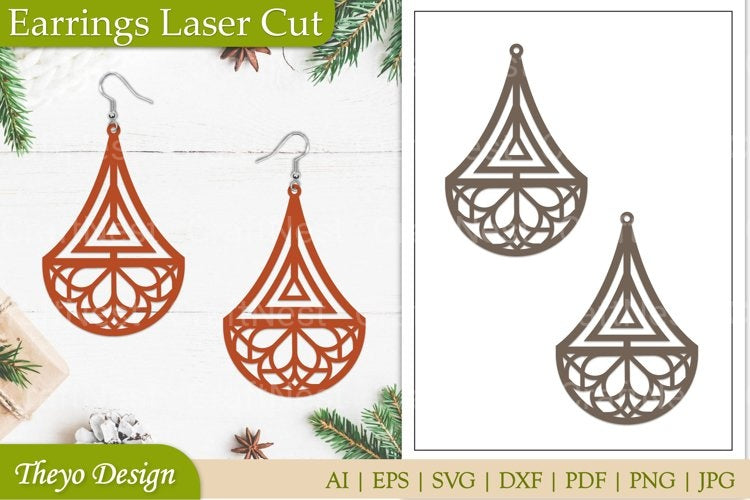 Earrings Lasercut Mandala SVG Bundle