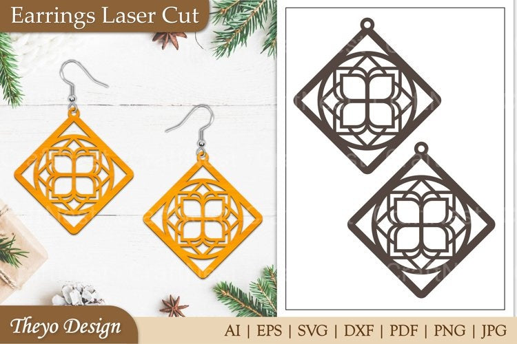 Earrings Lasercut Mandala SVG Bundle