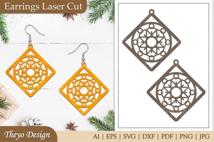 Lasercut Mandala Earrings SVG Bundle