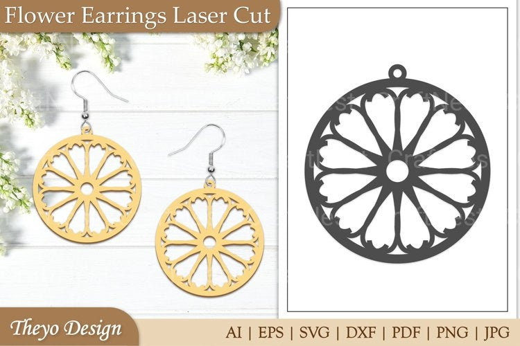 Lasercut Flower Earrings SVG Bundle