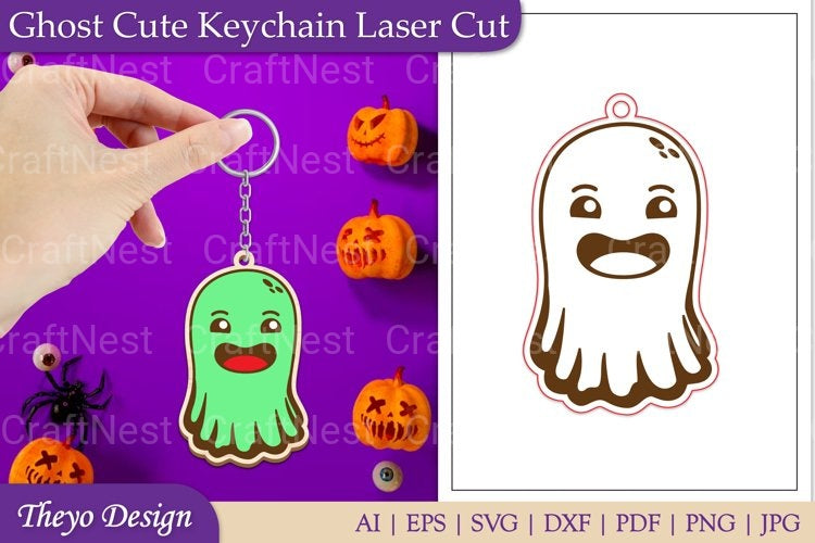 Ghost Keychain from Ghost Keychain SVG Bundle
