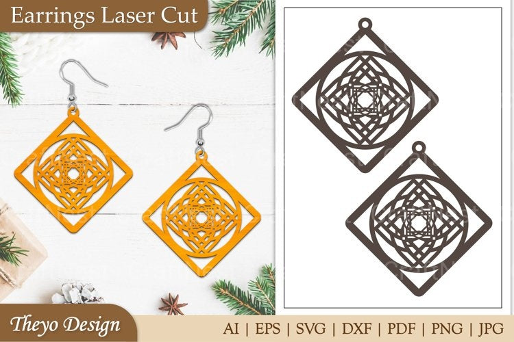 Earrings Lasercut Mandala SVG Bundle