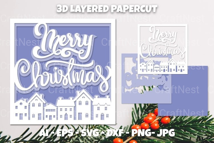 Christmas Layered Papercut SVG