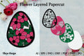 Flower D Layered Papercut SVG Bundle