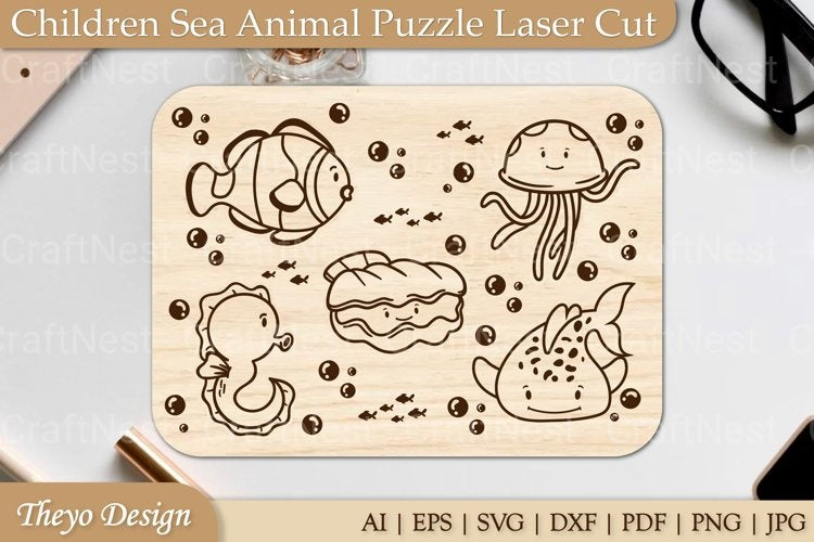 Sea Animal Puzzle SVG