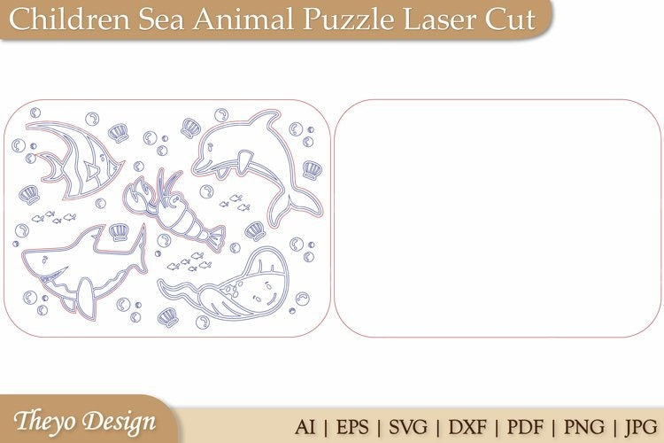 Sea Animal Puzzle SVG