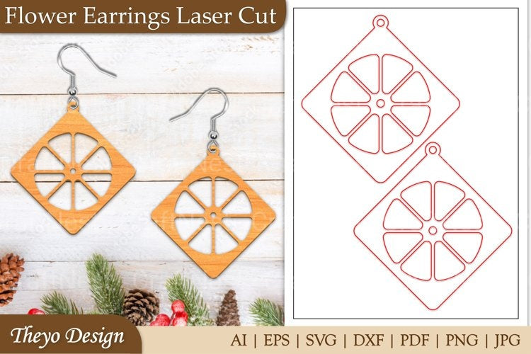 Earrings Lasercut Flower SVG Bundle