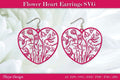 Flower Heart Earrings SVG Bundle