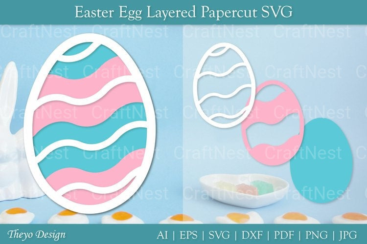 Easter Egg Layered Papercut SVG Bundle