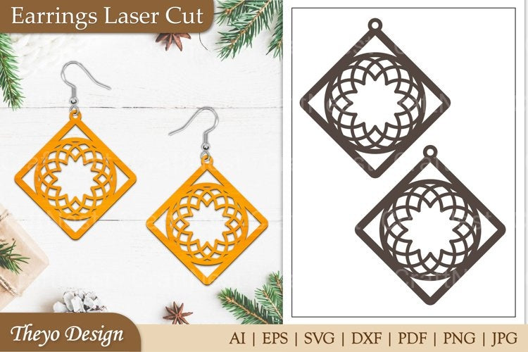 Earrings Mandala Lasercut SVG Bundle