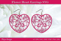 Flower Heart Earrings SVG Bundle