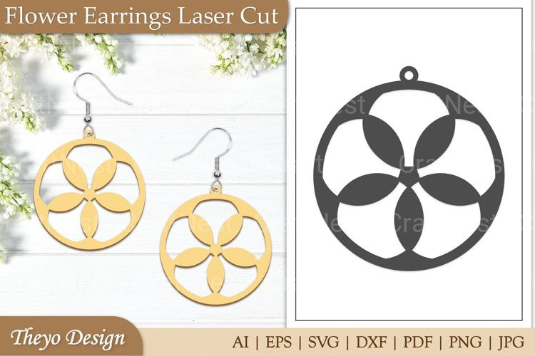 Lasercut Flower Earrings SVG Bundle