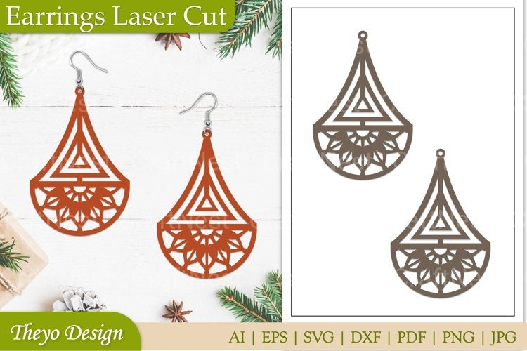 Earrings Lasercut Mandala SVG Bundle