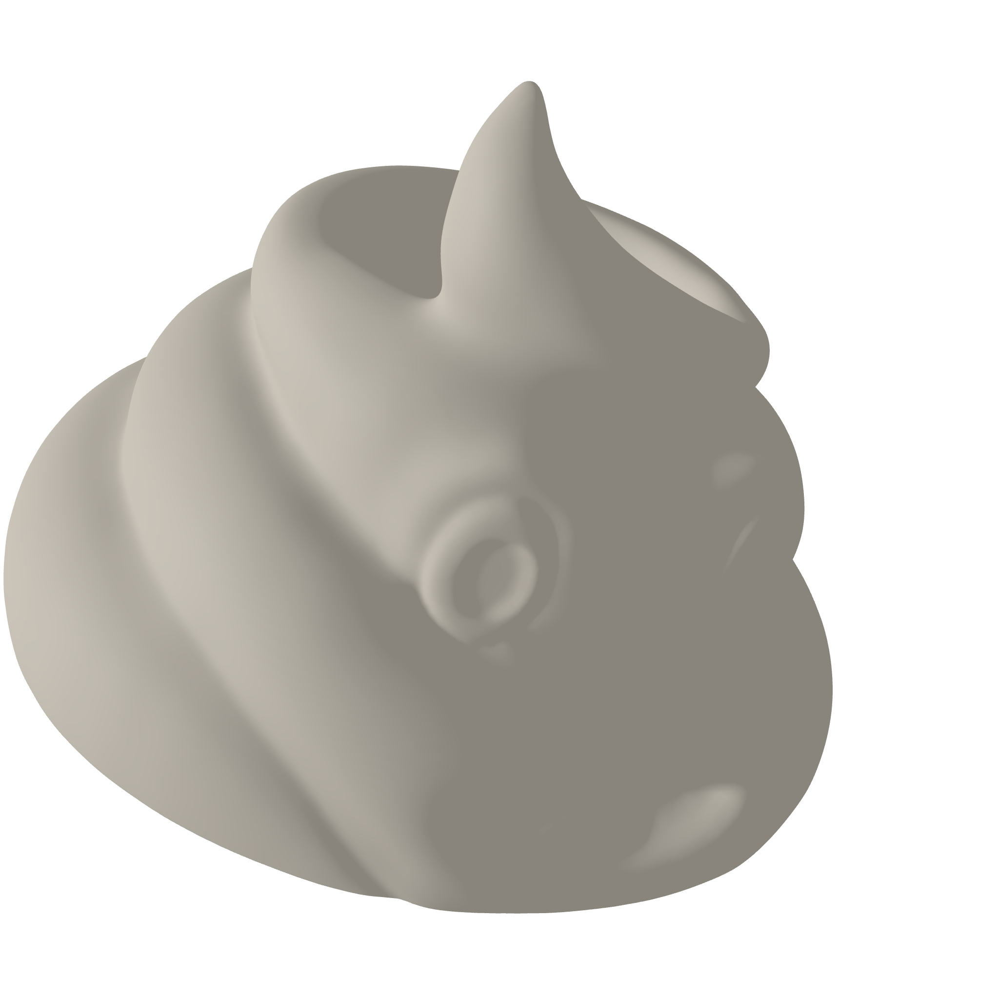 Poop Emoji Planter Table With Hole 3D Print STL File