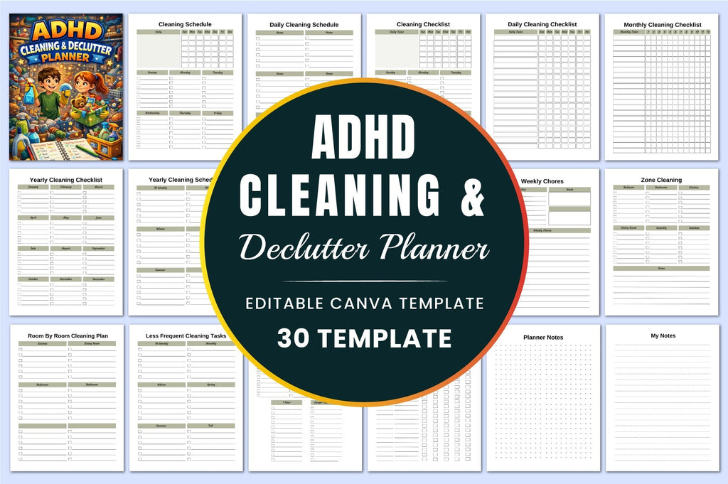 Adhd Cleaning Declutter Planner