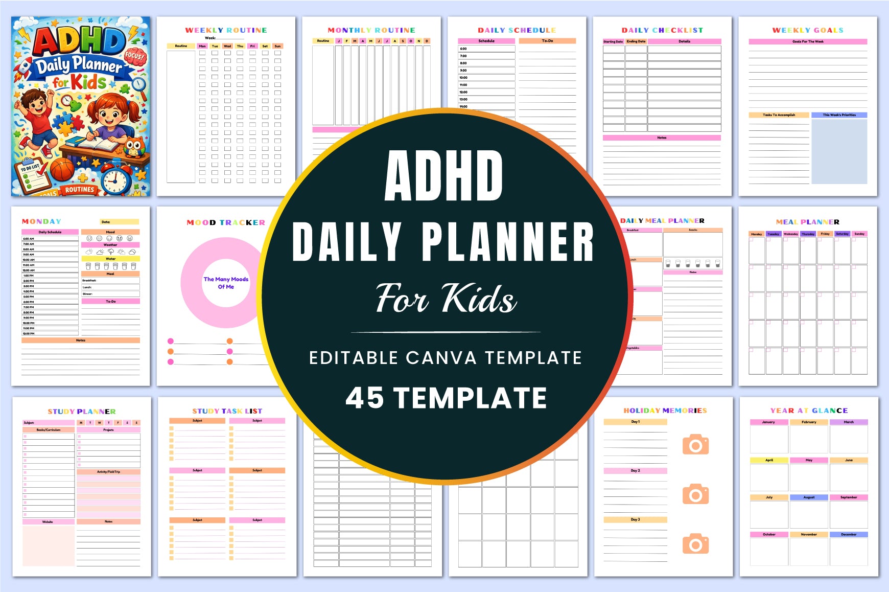 Adhd Daily For Kids Planner