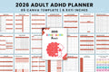 ADHD Printable Planner cover preview for adult organization workbook