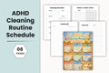 ADHD Cleaning Routine Schedule Planner cover with printable planner pages