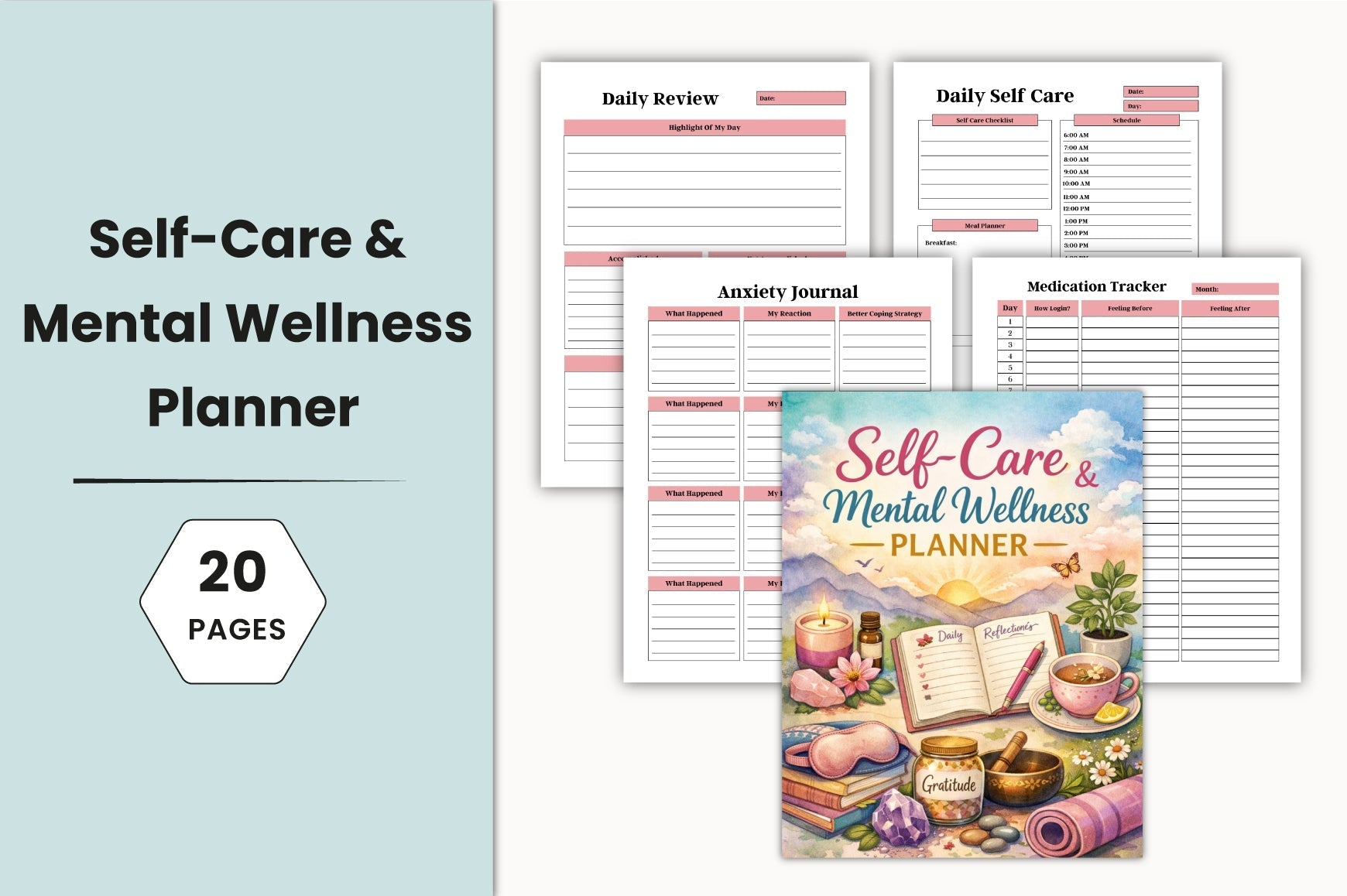 Self Care Mental Wellness Planner