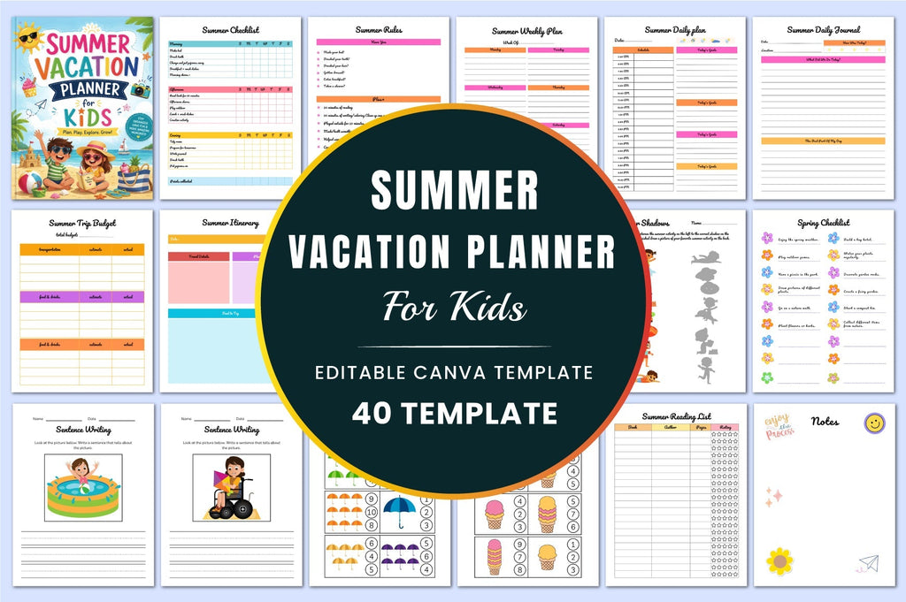 Summer Vacation For Kids Planner