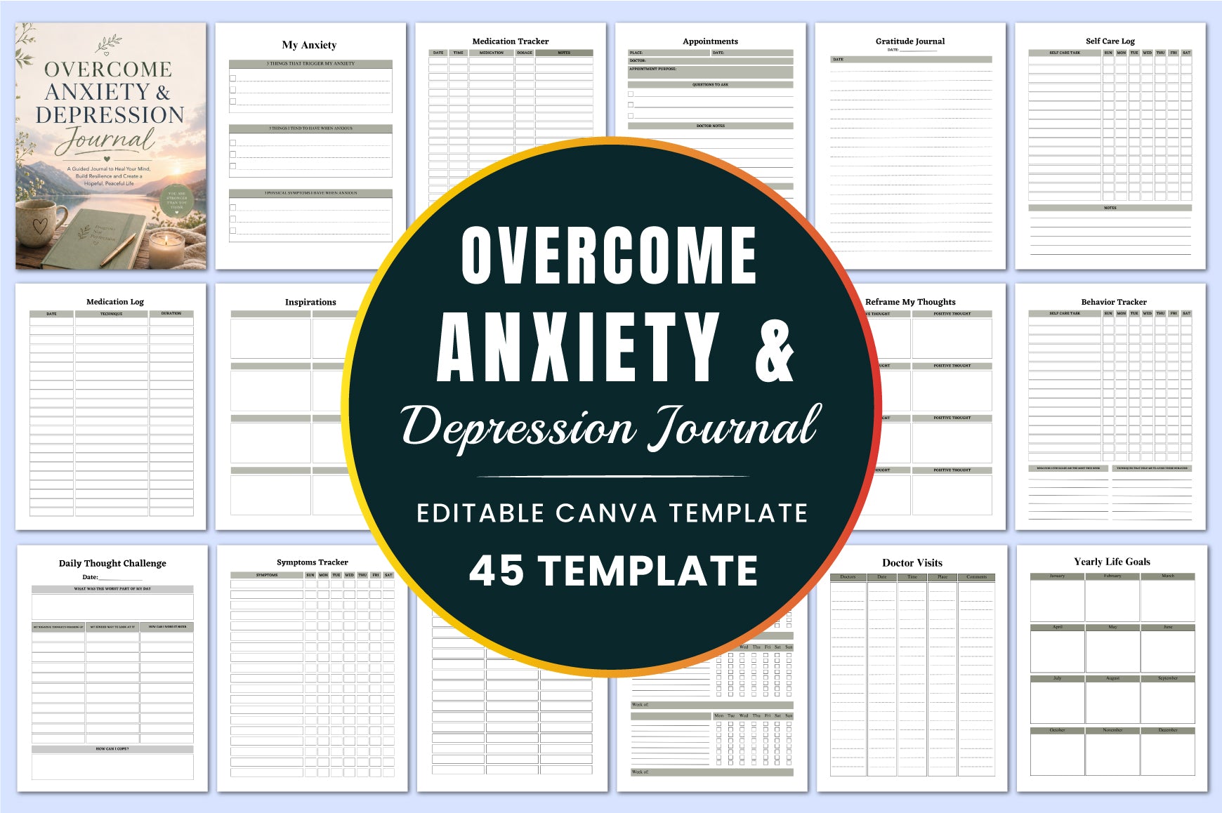Overcome Anxiety Depression Journal