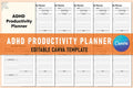 ADHD Productivity Planner cover with printable productivity planner