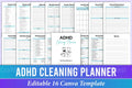ADHD Printable Planner cleaning schedule and home organization workbook